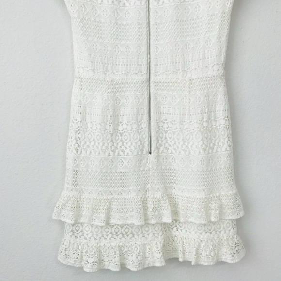 Parker Jewel Neck Eyelet Lace Bohemian Crochet Cocktail Bridal Dress - Picture 8 of 13